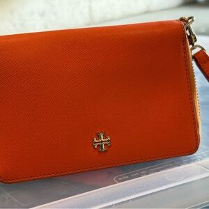 Tory Burch Vibrant Orange Wristlet